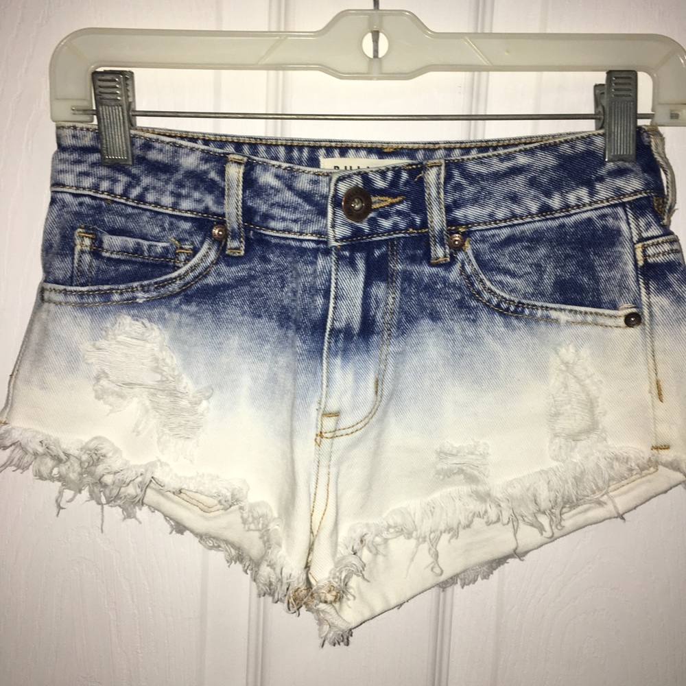 High waisted bleach denim shorts